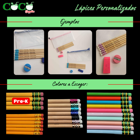 Lápices Grabados - Florecente