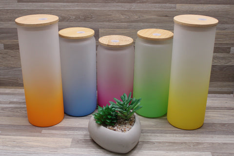 Vaso de Cristal Templado con colores