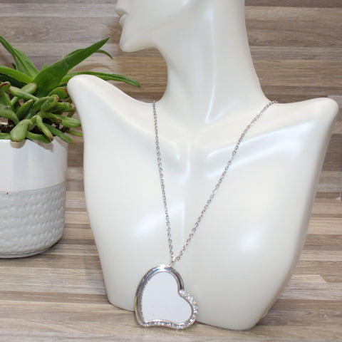 Collar Corazón Semi Diamantes