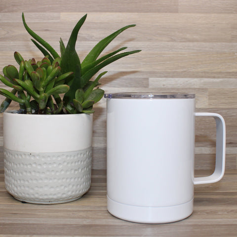 Taza insulada en acero inoxidable con tapa antiderrame